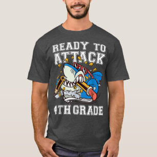 Klaar om 4de klas jongens haai grappig terug naar t-shirt