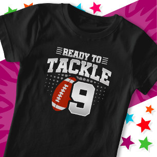 Klaar om 9 te Tackelen Voetbal Feestje 9e Verjaard T-shirt