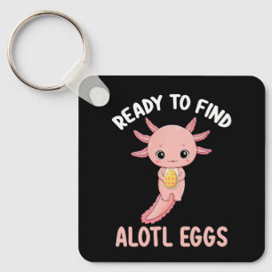 Klaar om Alotl-eieren te vinden Pasen Axolotl Sleutelhanger
