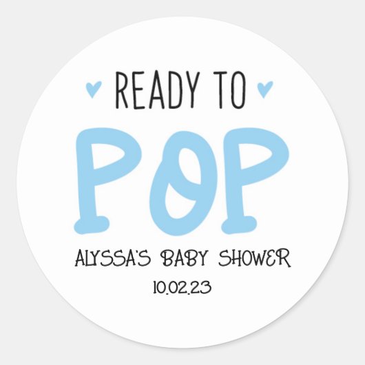 Klaar om blauwe Stickers te Poppen (Voorkant)