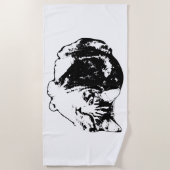 Klaar om Cat Ink Beach Handdoek te Pouncen (Voorkant)