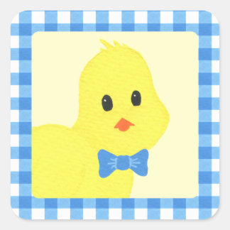 Klaar om Chicky Boy Baby shower te hatchen Vierkante Sticker
