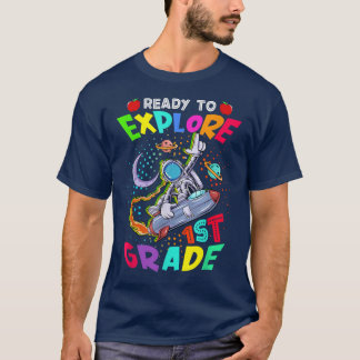 Klaar om de 1e graad Funny Astronaut terug naar te T-shirt