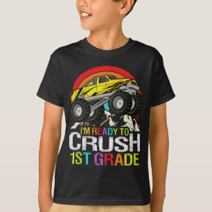 Klaar om de 1e klas schoolMonster-vrachtwagen te k T-shirt