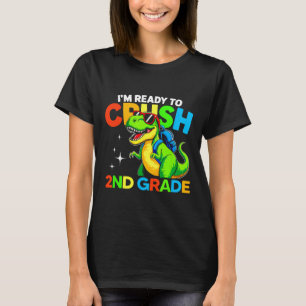 Klaar om de 2e klas dinosaurus eerste schooldag te t-shirt