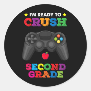 Klaar om de 2e klas videogamegamer Ck naar Sc te v Ronde Sticker