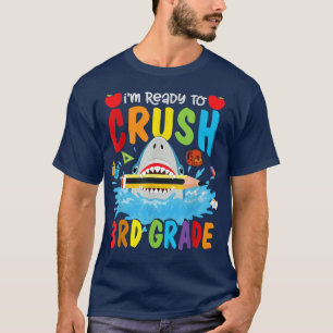 Klaar om de 3e klas te kraken, leuke haaien jongen t-shirt