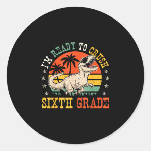 Klaar om de 6e klas grappig terug naar school jong ronde sticker