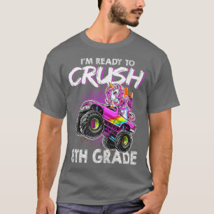 Klaar om de 8e klas roze eenhoorn te verpletteren t-shirt