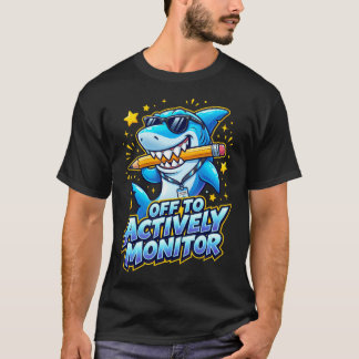 Klaar om de grappige leraarstatus actief te monito t-shirt
