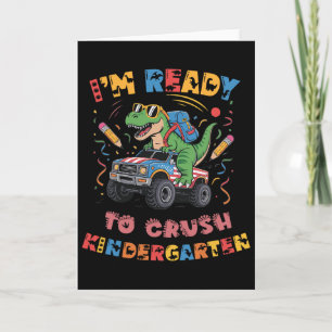 Klaar om de kleuter vrachtwagen monstertruck jonge kaart