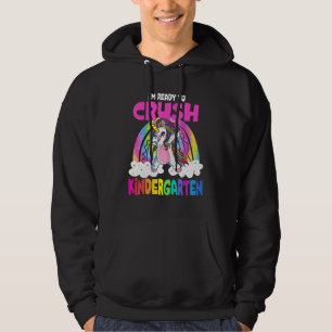 Klaar om de kleuterschool Dabbing Unicorn-rug te v Hoodie