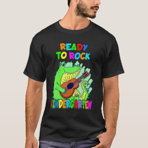 Klaar om de Kleuterschool Krokodil met Gitaar te R T-shirt