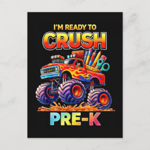 Klaar om de Pre-K Monstertruck Terug naar School t Briefkaart