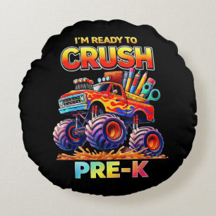 Klaar om de Pre-K Monstertruck Terug naar School t Rond Kussen