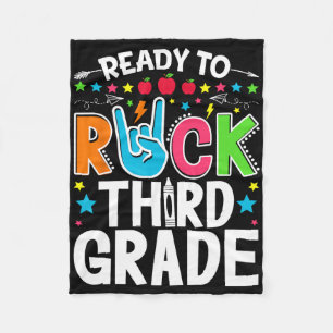 Klaar om derde klas rock-pret te maken eerste scho fleece deken