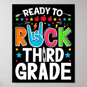 Klaar om derde klas rockt Grappige eerste dag teru Poster