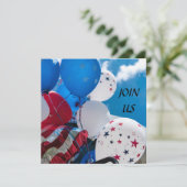 **KLAAR OM EEN *4 JULI-FEEST* TE VIEREN* UITNODIGI KAART (Staand voorkant)