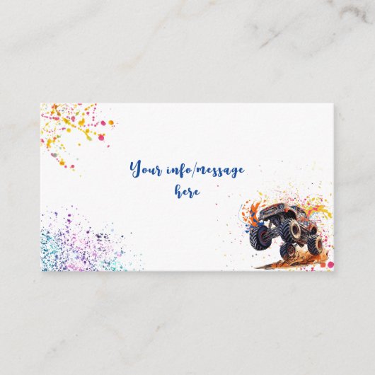 Klaar om een monstervrachtwagen te crashen informatiekaartje (Voorkant)