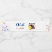 Klaar om een monstervrachtwagen te crashen waterfles etiket (Enkel label)