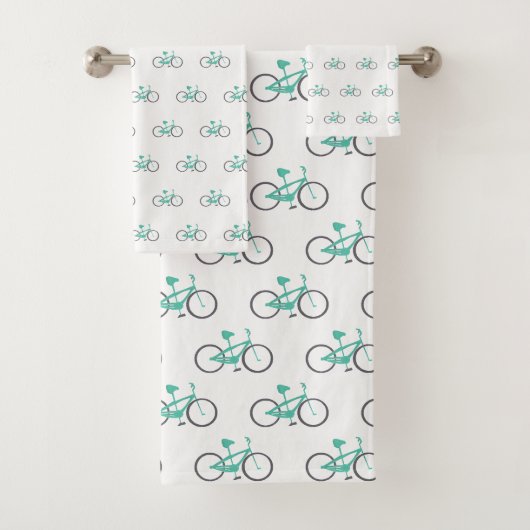 Klaar om groene fietsen te rijden bad handdoek (Insitu)