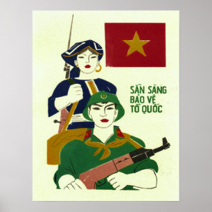 Klaar om het land te beschermen! Vietnam Oorlog Poster