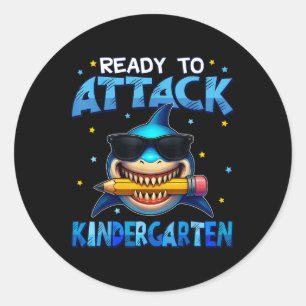 Klaar om kleuterschoolhaai eerste dag van Sc aan t Ronde Sticker