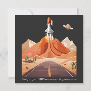 Klaar om naar Mars te gaan Feestdagenkaart
