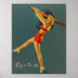 Klaar om Pinup Art uit te doen Poster