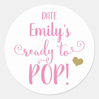 KLAAR OM POP BABY SHOWER STICKER
