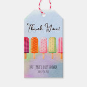 Klaar om Pop Popsicle Baby shower Dank u Cadeaulabel (Voorkant)