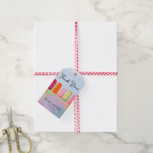 Klaar om Pop Popsicle Baby shower Dank u Cadeaulabel (Met Touw)