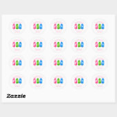 Klaar om Pop Popsicle Baby shower Dank u Ronde Sticker (Vel)