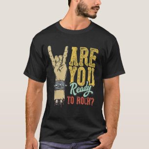 Klaar om rock muziek te slaan met Hand Rock Si T-shirt