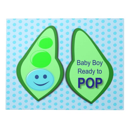 Klaar om te barsten Baby Boy Blauwe Erwt Notitieblok (Voorkant)