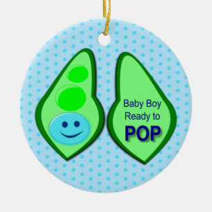Klaar om te barsten Baby Jongen Blauwe Erwt Keramisch Ornament