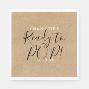 Klaar om te barsten Baby Shower Rustieke Kraft Chi Servet
