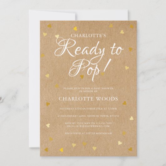 Klaar om te barsten Baby Shower / Strooi Gouden Ha Kaart (Voorkant)