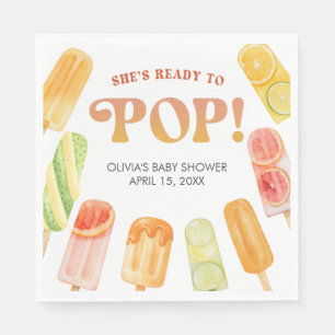 Klaar om te barsten Popsicle Baby Shower Papieren Servet
