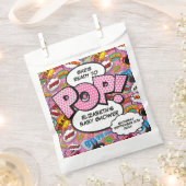 Klaar om te barsten Roze stripboek thema baby show Bedankzakje (Geknipt)