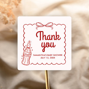 Klaar om te barsten Sodawater Baby Shower Vierkante Sticker