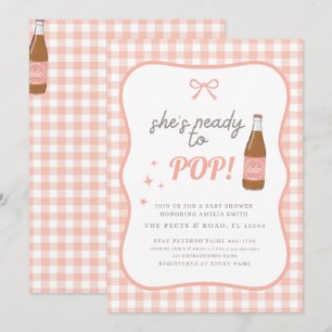 Klaar om te barsten Sodawater meisje Baby shower U Kaart