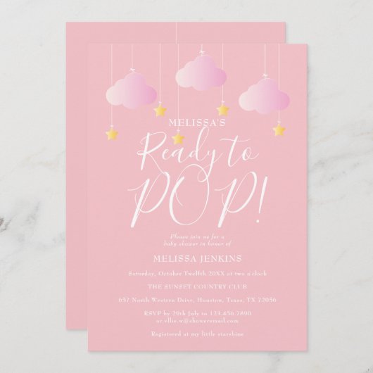 Klaar om te barsten Twinkle Twinkle Baby Meisje Sh Kaart (Voorkant / Achterkant)