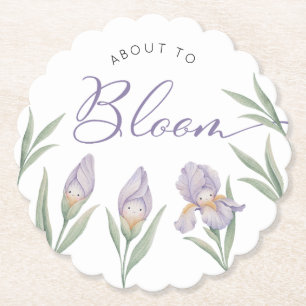 Klaar om te bloeien Aquarel Iris Bloem Paars Kartonnen Onderzetters