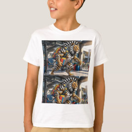 Klaar om te brullen in het leren | Tijger-Leeuw Sc T-shirt