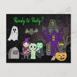 Klaar om te feesten, Halloween Haunted House Uitno Briefkaart