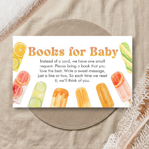 Klaar om te knallen Popsicle Baby Shower Boeken vo Informatiekaartje