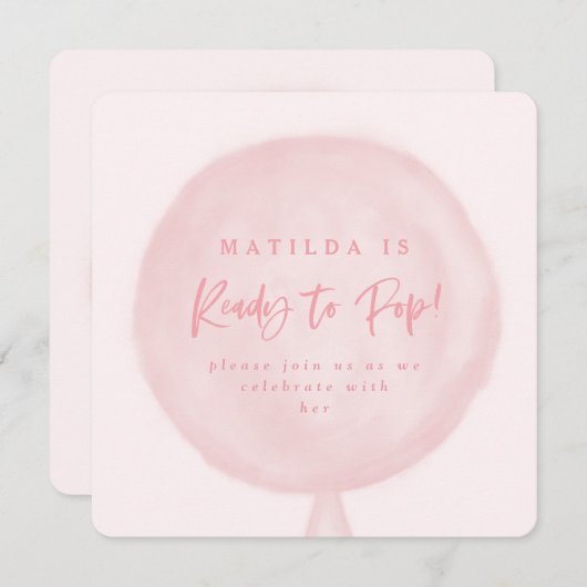 Klaar om te knallen waterverfballon baby shower ui (Voorkant / Achterkant)