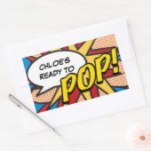 Klaar om te POP! Baby Shower Sprinkle Fun Retro Rechthoekige Sticker (Envelop)