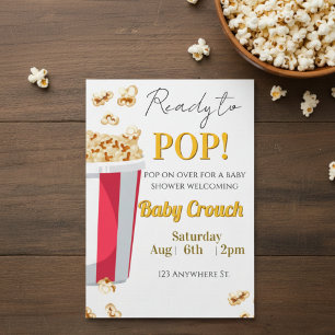 Klaar om te POP! popcorn baby shower uitnodiging